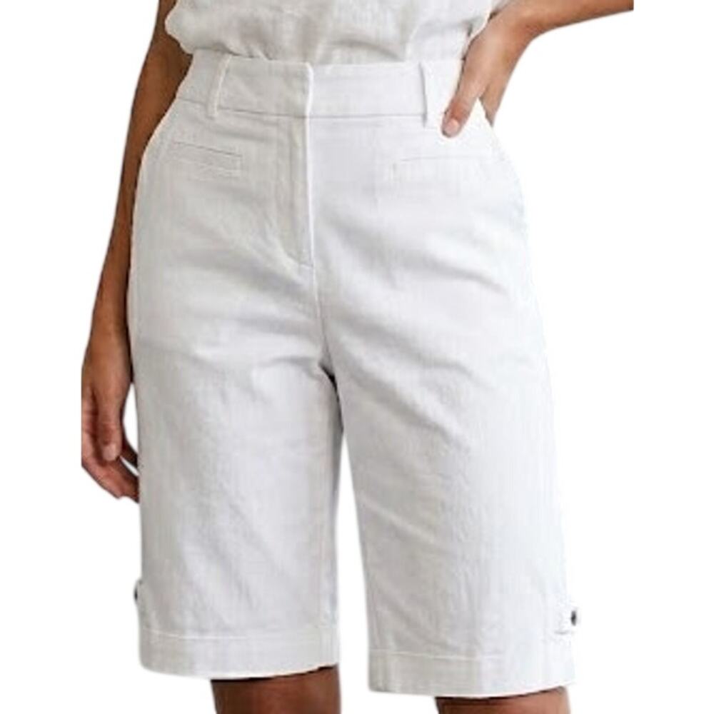 Caché Cotton Bermuda Shorts - White (NWT 4)